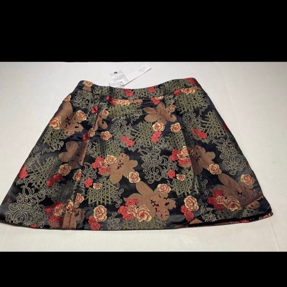 LF-Millua Mini Skirt Oriental Silk Jacquard Eastern Pattern